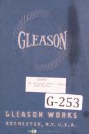 Gleason-Gleason Operators Instruction No 14 Bevel Hypoid Gear Grinder Manual Year (1935)-# 14-No. 14-01